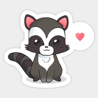 Cute Raccoon Sticker